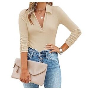 Long Sleeve V Neck Bodysuit